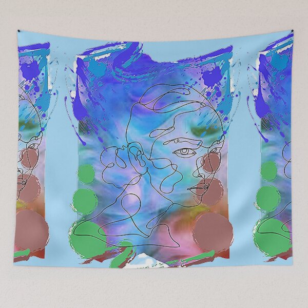Item preview, Graphic Pshychedelic Linear Womans Face, nr 4, Trippy Psychedelic Arte Abstracto designed and sold by Adri Barnard.