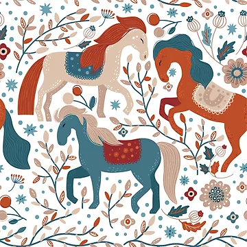 Vorschaubild zum Design Three horse pattern von Patternsonly