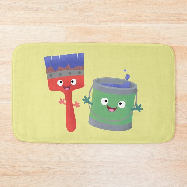 Item preview, Lindos personajes de dibujos animados de pincel y pintura designed and sold by FrogFactory.