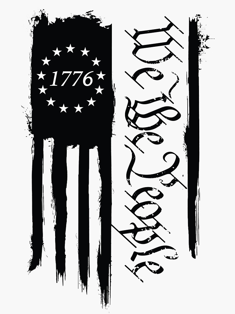 1776 We The People Flag Vintage American Usa Patriotic Sticker For