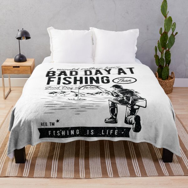 Item preview, I would rather have a Bad Day at Fishing than Good Day at Work, Funny Fishing Quote designed and sold by Tee4Tech.
