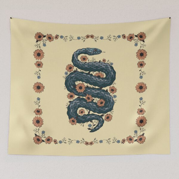Item preview, Floral snake (blue) designed and sold by lents.