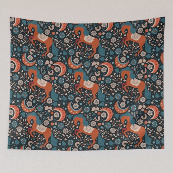 Item preview,  Cute Horse Night background Art Pattern designed and sold by Patternsonly.