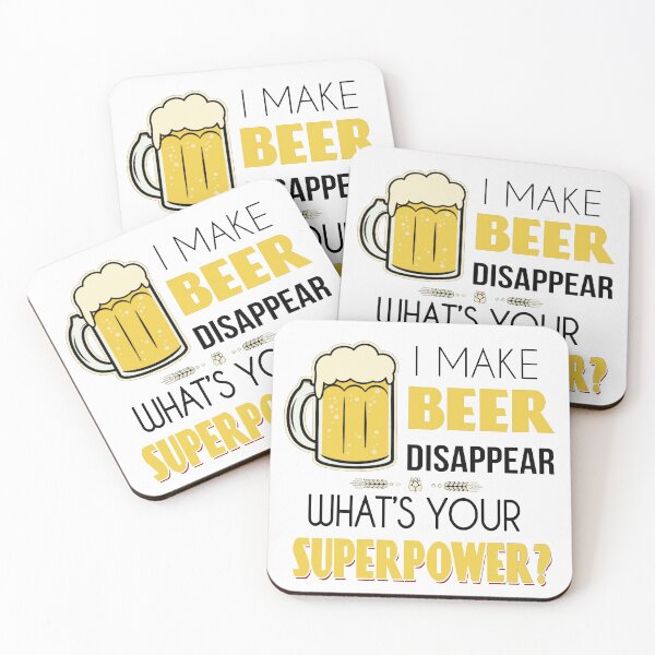 Item preview, I Make Beer Disappear Whats Your Superpower - Humour Funny with Frothy Glass of Beer designed and sold by WearWolfDesigns.