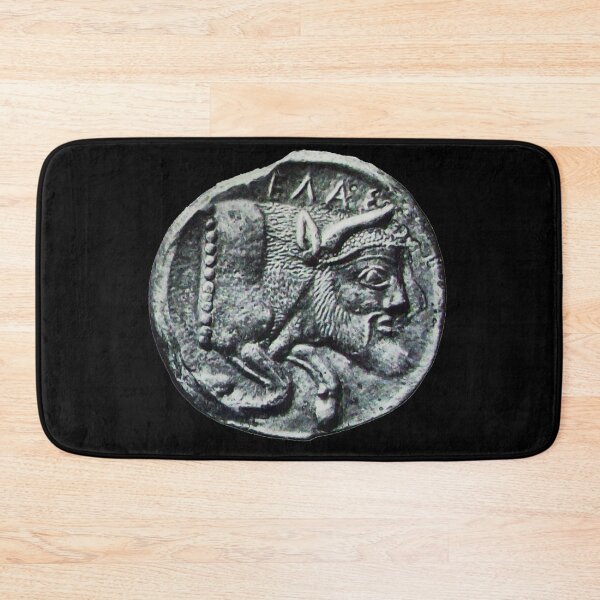 Item preview, ANTIQUE GREEK SICILIAN SILVER COIN,Androcephalic Bull, River God Gelas  designed and sold by BulganLumini.