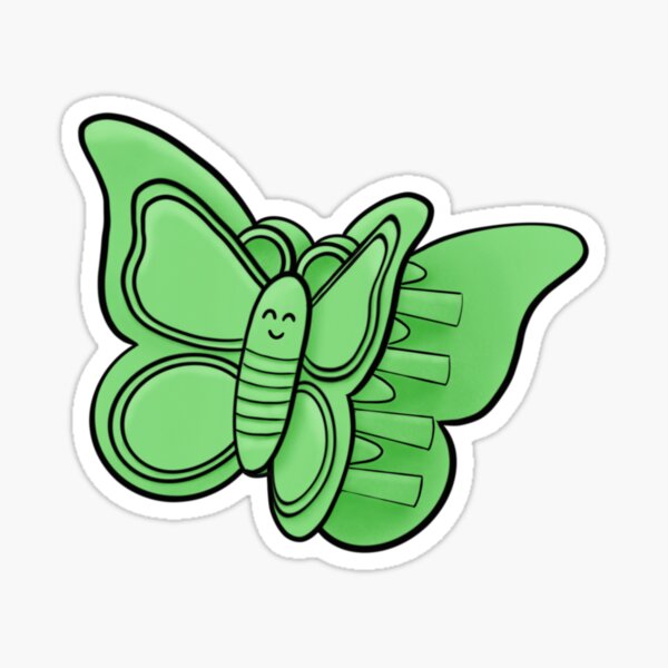 "Cute Green Butterfly Clip" Sticker by stickerspickers Redbubble