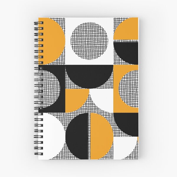 Aperçu de l'œuvre Segments et cercles rétro Orange Noir créée et vendue par QuestingPixel.