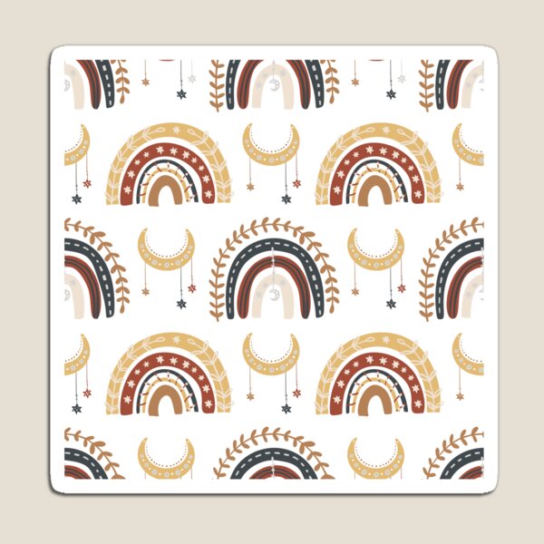 Artikelvorschau, Gold moon rainbow mid-century full entworfen und verkauft von Patternsonly.