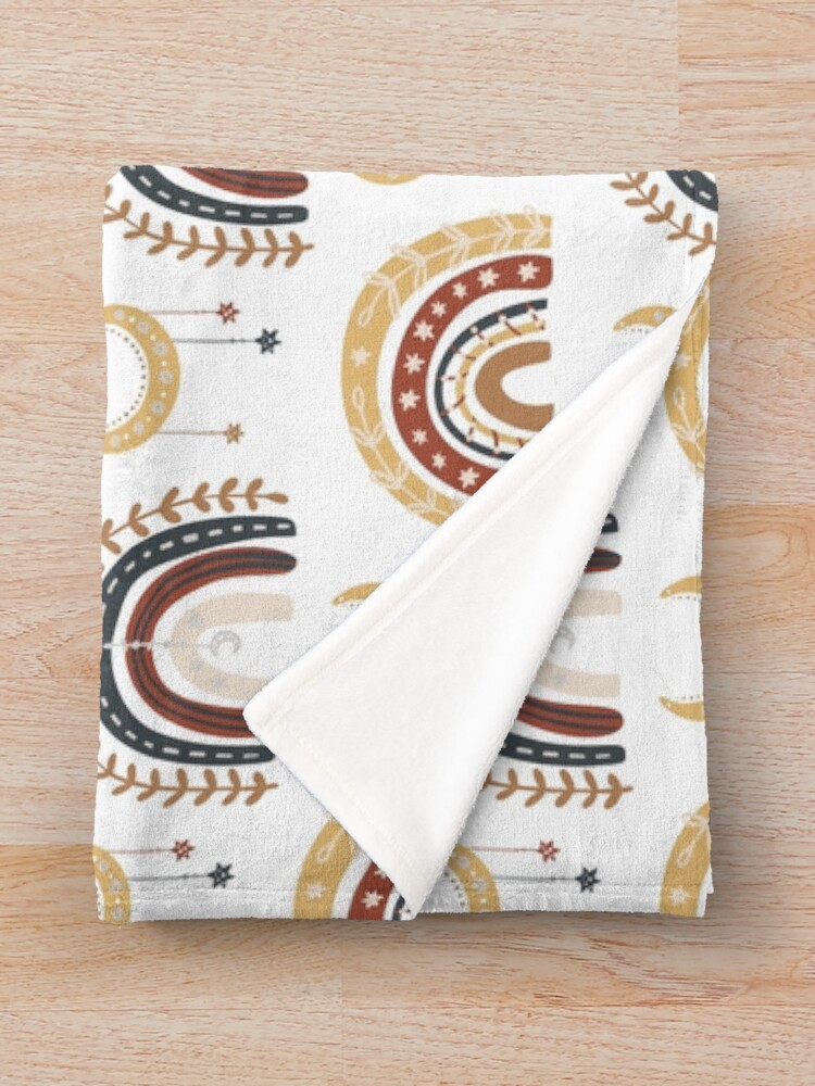 Thumbnail 3 von 6, Fleecedecke, Gold moon rainbow mid-century full designt und verkauft von Patternsonly.