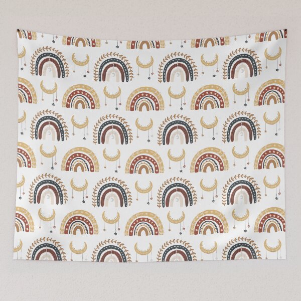 Artikelvorschau, Gold moon rainbow mid-century full entworfen und verkauft von Patternsonly.