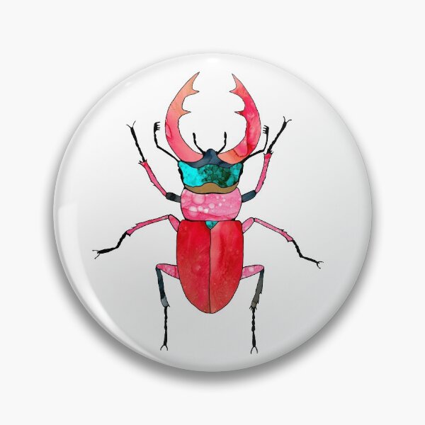 Item preview, Red  beetle. Cool Stag beetle with red large antlers.  designed and sold by ZheltakovaIana.