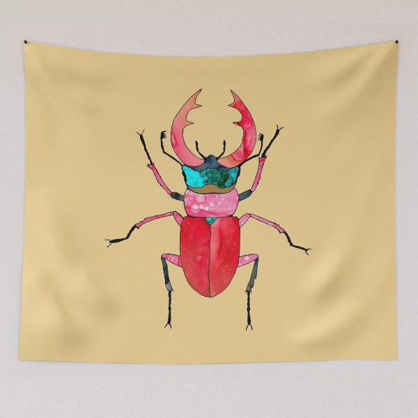 Item preview, Red  beetle. Cool Stag beetle with red large antlers.  designed and sold by ZheltakovaIana.
