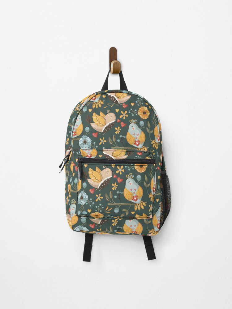 Thumbnail 1 von 3, Rucksack, Birds & Cherry Blossom Flowers designt und verkauft von Patternsonly.