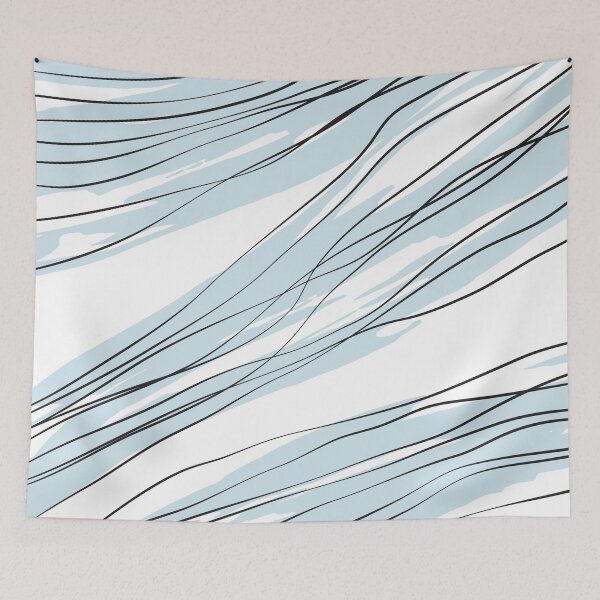 Item preview, Abstract brush strokes. Blue. designed and sold by PAPER MOON art & design.