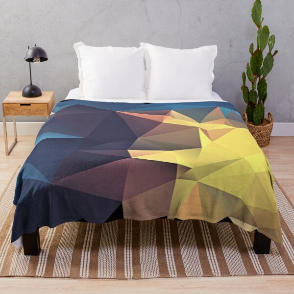 Item preview, Geometric Abstract Art- Triangular cluster of yellow, blue, aqua designed and sold by Ruby Jackson.