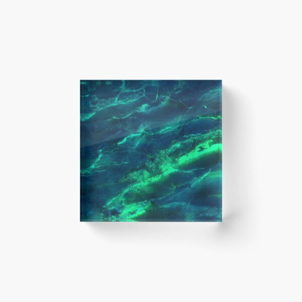 Item preview, Marble blue teal turquoise green abstract pattern designed and sold by cutecrazytshirt.