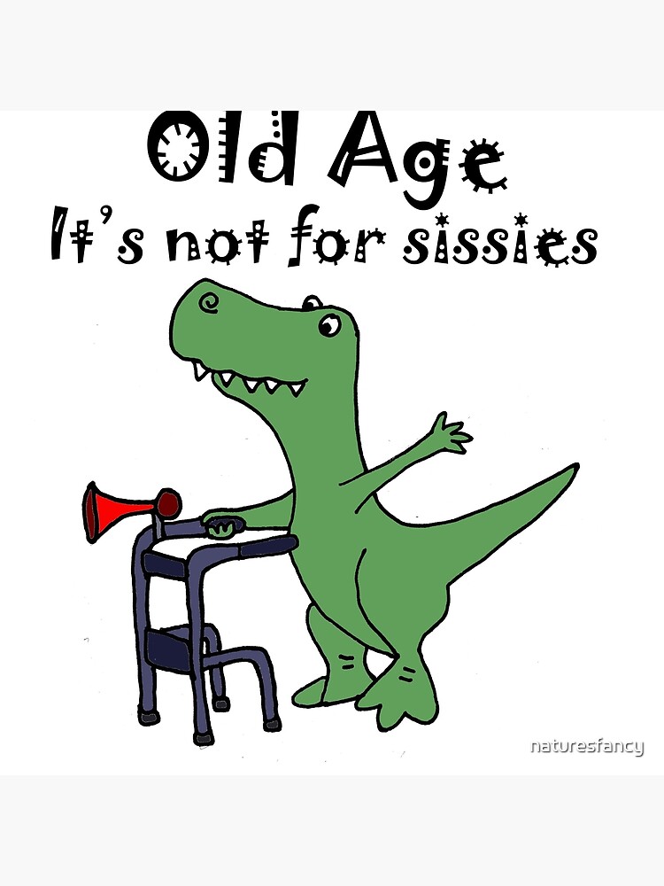 Funny T-rex Dinosaur using a Walker Old Age Cartoon Funny T-rex Dinosaur using a Walker Old Age Cartoon