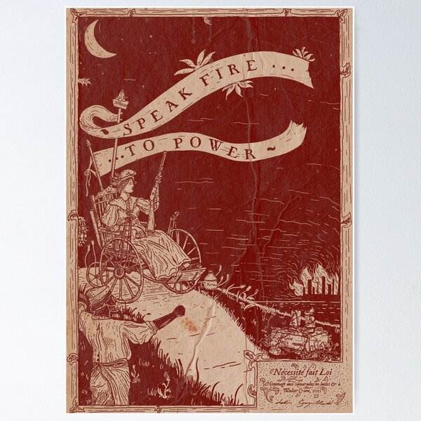 Item preview, Speak fire to power – Anarchy, Revolution and Disability - Red designed and sold by Loki Propagandart.