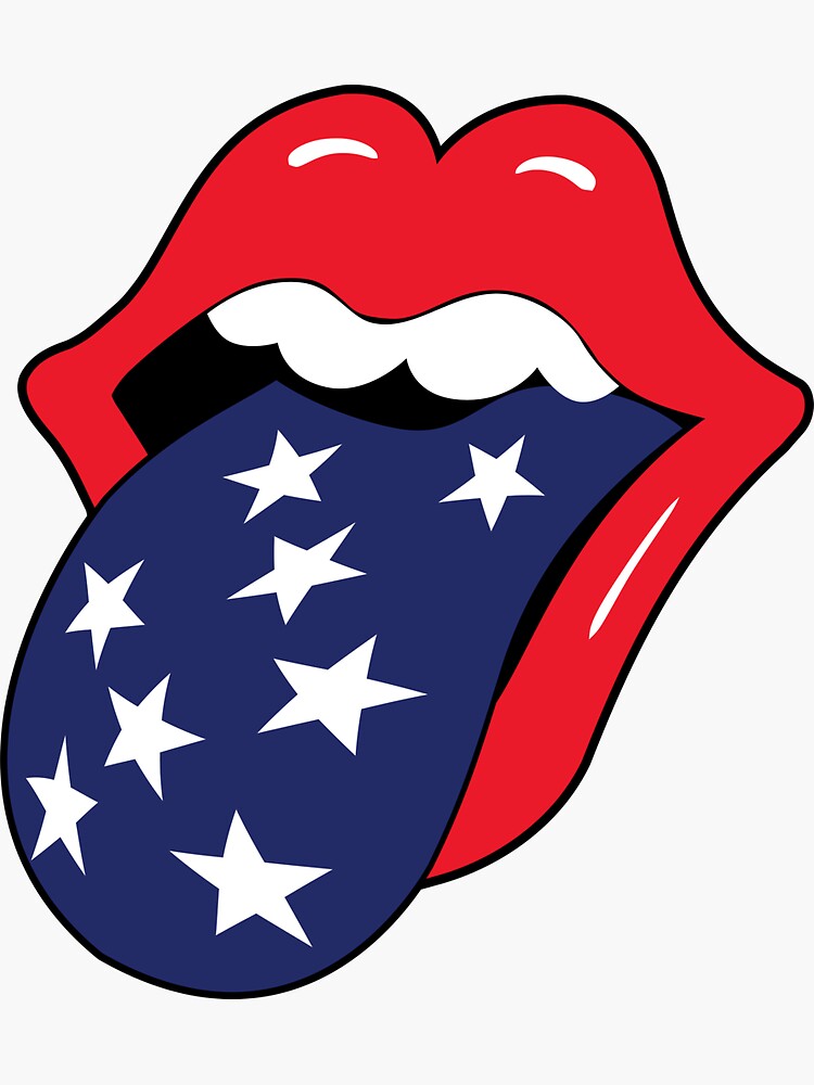 Flag Lips No Tongue 4th of July Lips American Lips Biting 