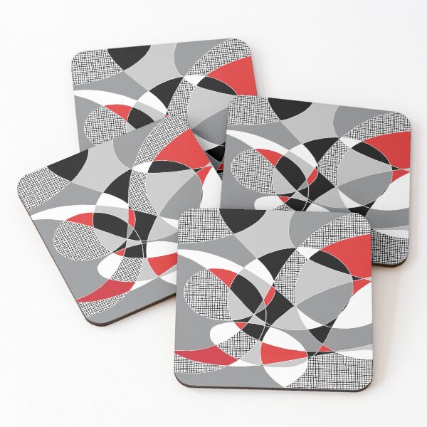 Item preview, Randomly Retro II Red Grey Black White designed and sold by QuestingPixel.