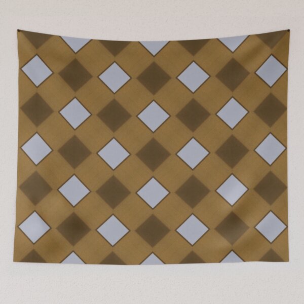 Item preview, Brown and white diamonds on a light brown background designed and sold by DomGDesign.