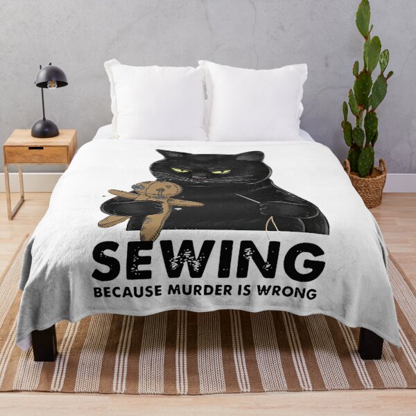 Item preview, BLACK CAT SEWING BECAUSE MURDER IS WRONG designed and sold by GilmoPollard88.