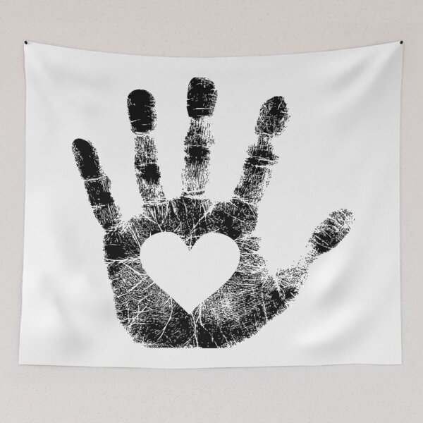 Item preview, Black Lives Matter - Black Hand Print with Heart in the Palm designed and sold by WearWolfDesigns.
