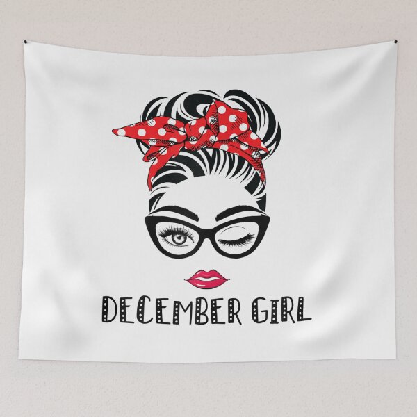 Item preview, Womens December Girl Woman Face Wink Eyes Lady Face Birthday Gift  designed and sold by evonnedthurmon.