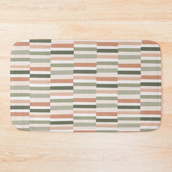 Item preview, Stripey Abstract Sage Green and Peach Pattern designed and sold by Playful Pixel Designs.