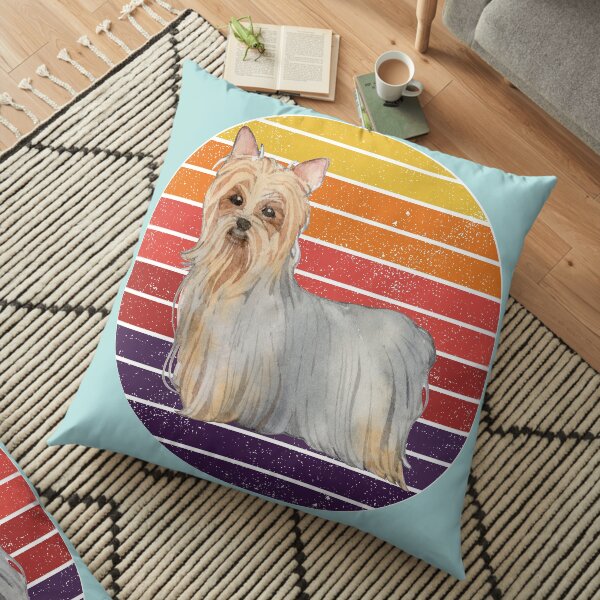 Cute Cartoon Australian Silky Terrier dog. The perfect gift for every Australian Silky Terrier Dog lover Floor Pillow