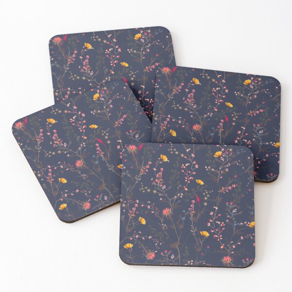Item preview, Wild Flowers Pattern Blue Background designed and sold by nouveaudecor.