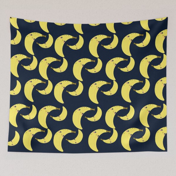 Item preview, Cute banana pattern on deep blue designed and sold by Divaan.