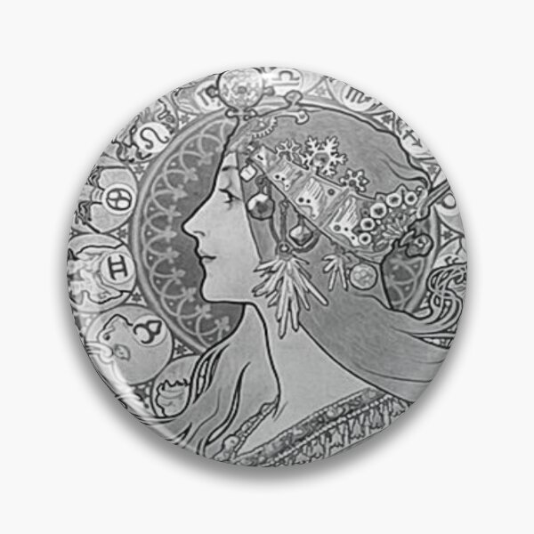 Item preview, Alphonse mucha - zodiac , black and white designed and sold by Vivanne-art.