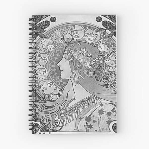 Item preview, Alphonse mucha - zodiac , black and white designed and sold by Vivanne-art.