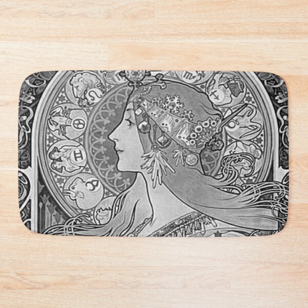 Item preview, Alphonse mucha - zodiac , black and white designed and sold by Vivanne-art.