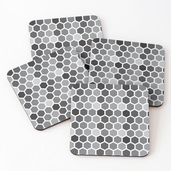 Item preview, Gray Shades Hexagon Pattern designed and sold by miraclemaker.