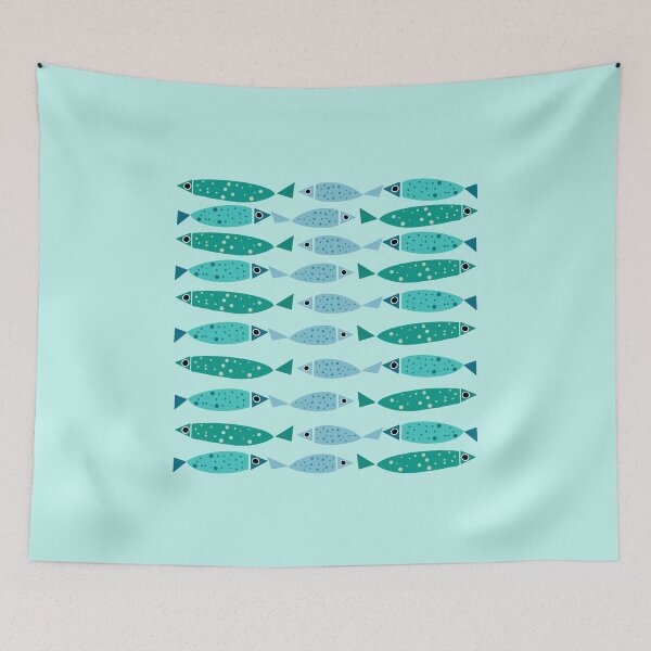 Item preview, Cute Swimming Fish Pattern Teal Blue designed and sold by Playful Pixel Designs.