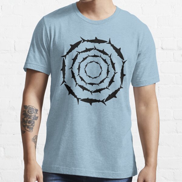 Spiralling Sharks (Black) Essential T-Shirt