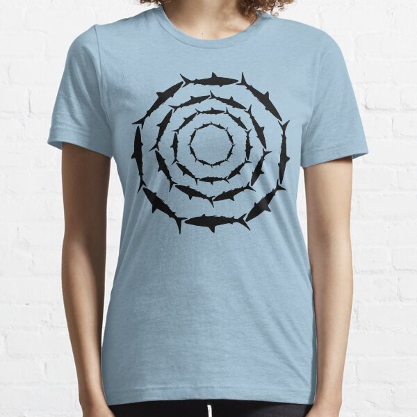 Spiralling Sharks (Black) Essential T-Shirt