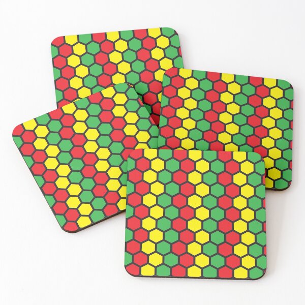 Item preview, Reggae Beehive Hexagon Pattern designed and sold by miraclemaker.