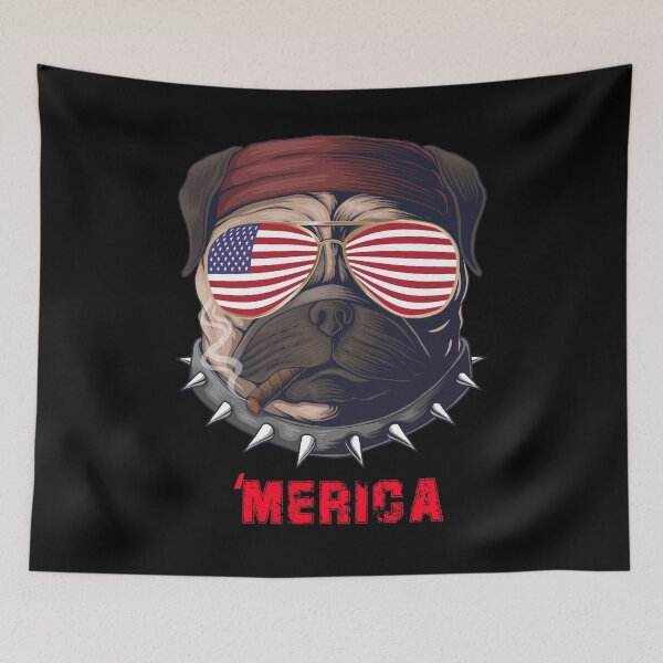 Item preview, Funny 4th of July Dog Wearing Sunglasses, Cool Dog, Dog with Glasses, American flag sunglasses. designed and sold by LEGACY10.
