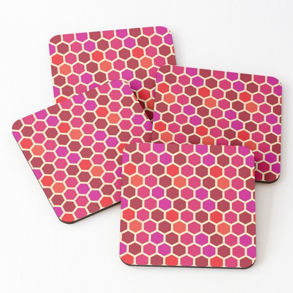 Item preview, Red Velvet Beehive Hexagon Pattern designed and sold by miraclemaker.