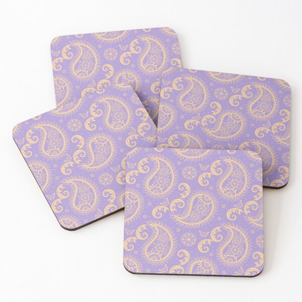 Item preview, Paisley Pattern with Butterflies Light Purple and Ochre  designed and sold by nouveaudecor.