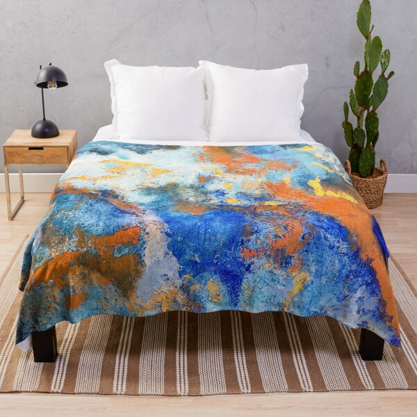 Item preview, Orange and blue abstract art designed and sold by DesignerArcade.