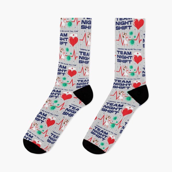 Item preview, Team night shift keeping em alive till 7:05 ,dark text, nursing week, international nurses day, nurses month, medical stuff , oddly specific designed and sold by SGS-.