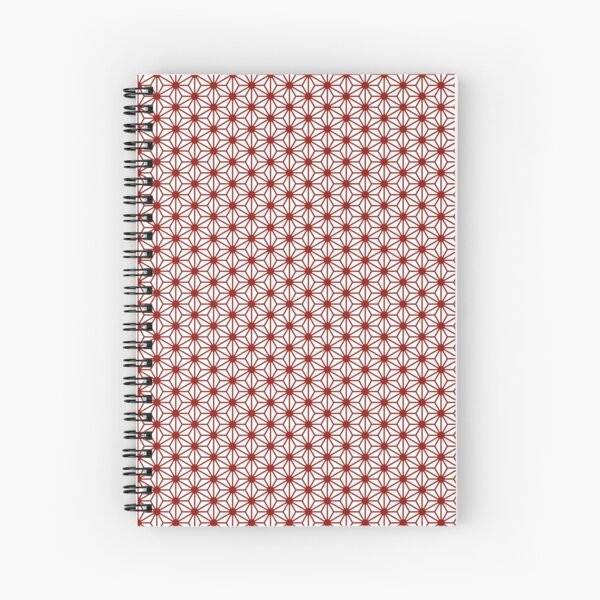 Motif Asanoha Japonais (Feuilles de chanvre) - rouge Cahier à spirale