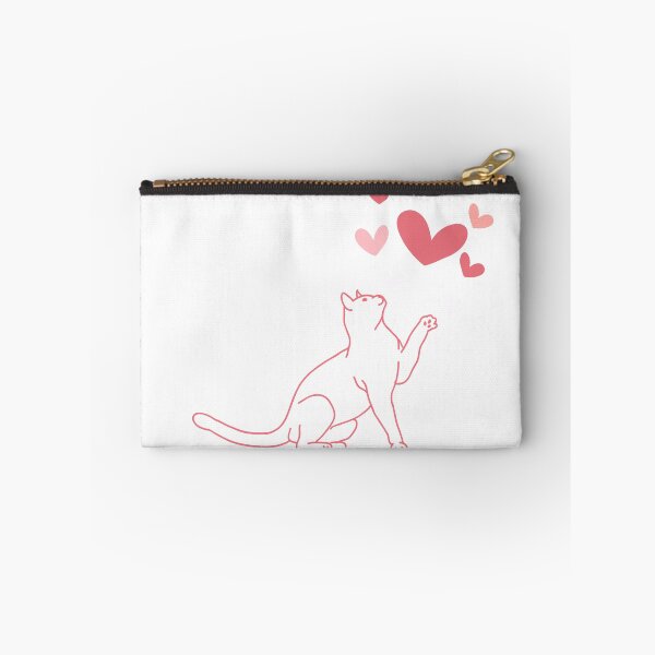 Item preview, cute cat chasing hearts - sticker, T-shirt - Design Suitable for kids, Transparent Sticker, Glossy Sticker, Magnet, Hardcover Journals, iPhone Wallet, T-Shirt, Sweatshirt, Toddler Pullover Hoodie, pet designed and sold by SpiralStairShop.