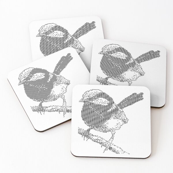 Item preview, Blue Wren in Cross Stitch with black stitches designed and sold by LyndaAnne.