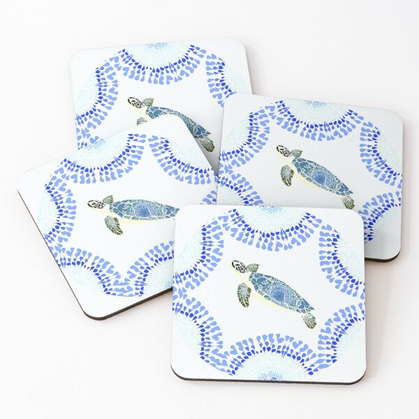 Item preview, tye and die shibori turtle batik blue patterns after skiair illustration designed and sold by skiair.