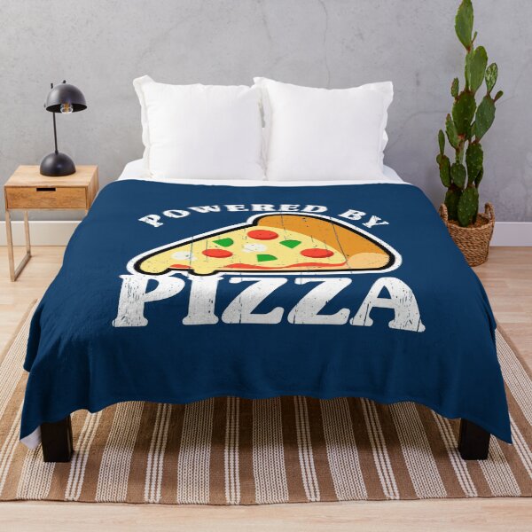 Item preview, Powered by Pizza distressed pizza lover's  designed and sold by Happy Puppy Print On Demand.